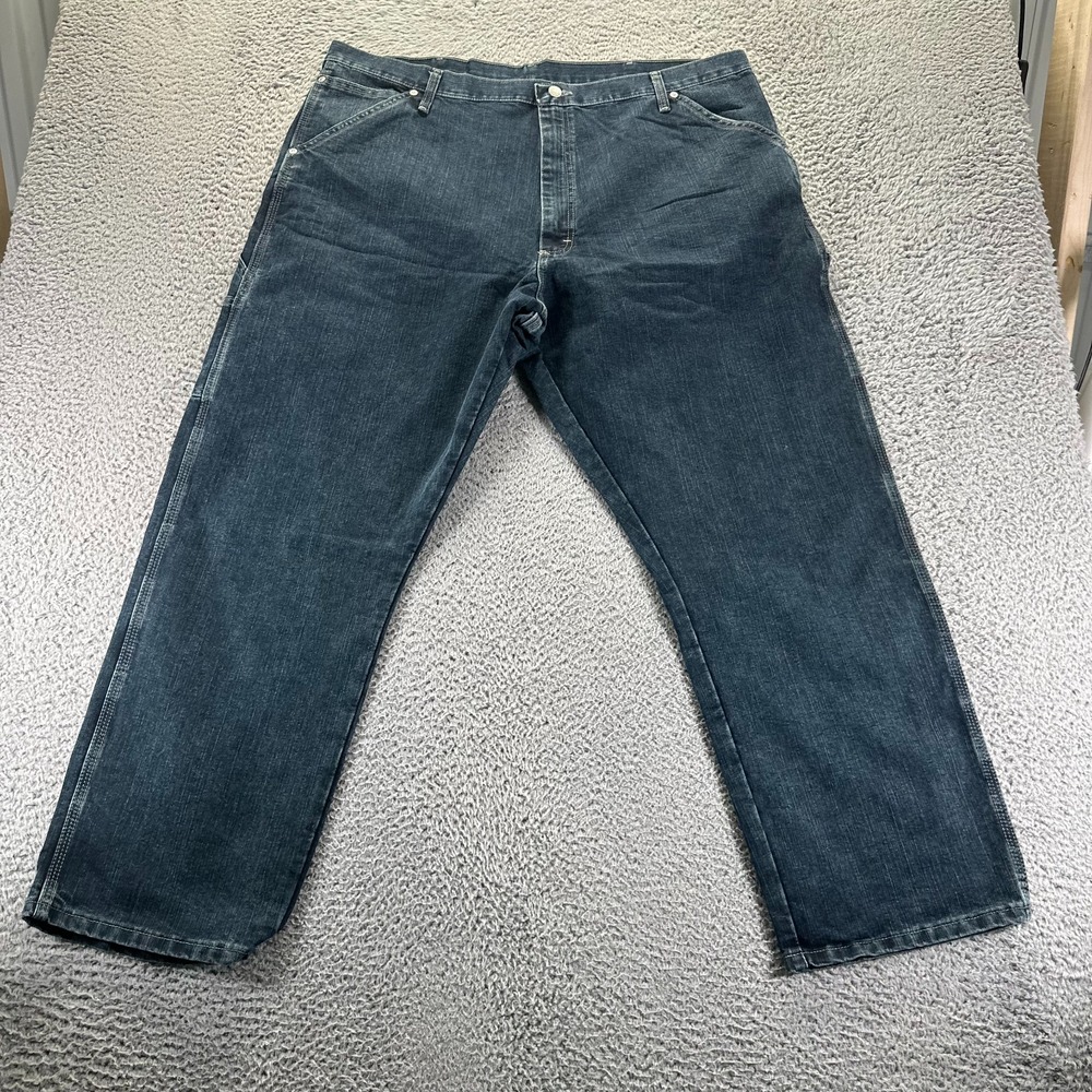 Wrangler Jeans Men's 42x30 Blue Cotton Denim Straight Leg Workwear Carpenter